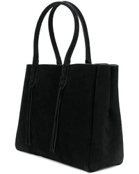 schwarze Shopper Tasche mit Fransen von Lanvin