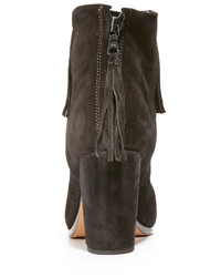 schwarze Wildleder Stiefeletten mit Fransen von Rag & Bone