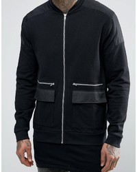 schwarze geflochtene Bomberjacke von Asos