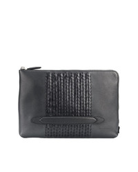 schwarze geflochtene Clutch Handtasche von Salvatore Ferragamo