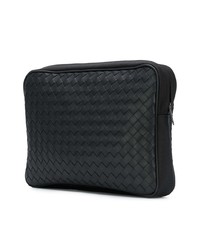 schwarze geflochtene Clutch Handtasche von Bottega Veneta