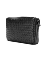 schwarze geflochtene Clutch Handtasche von Bottega Veneta