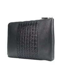 schwarze geflochtene Clutch Handtasche von Salvatore Ferragamo