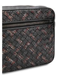 schwarze geflochtene Leder Clutch Handtasche von Bottega Veneta