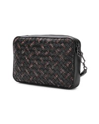 schwarze geflochtene Leder Clutch Handtasche von Bottega Veneta