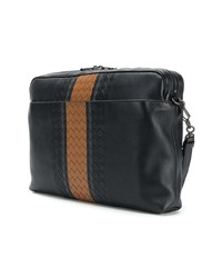 schwarze geflochtene Leder Clutch Handtasche von Bottega Veneta