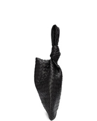 schwarze geflochtene Leder Clutch von Bottega Veneta