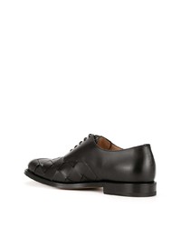 schwarze geflochtene Leder Derby Schuhe von Bottega Veneta