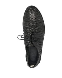 schwarze geflochtene Leder Derby Schuhe von Officine Creative