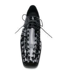 schwarze geflochtene Leder Derby Schuhe von Martine Rose