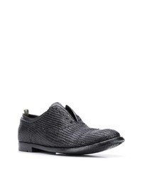 schwarze geflochtene Leder Oxford Schuhe von Officine Creative