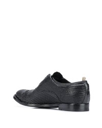 schwarze geflochtene Leder Oxford Schuhe von Officine Creative