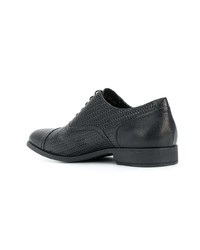 schwarze geflochtene Leder Oxford Schuhe von Geox