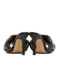 schwarze geflochtene Leder Sandaletten von Bottega Veneta