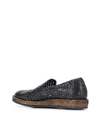 schwarze geflochtene Leder Slipper von Dolce & Gabbana