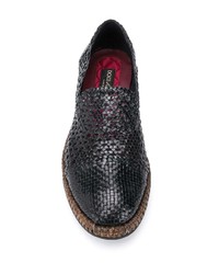 schwarze geflochtene Leder Slipper von Dolce & Gabbana