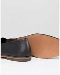 schwarze geflochtene Leder Slipper von Asos