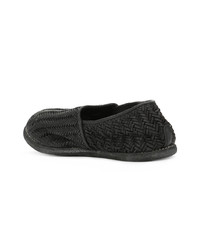 schwarze geflochtene Leder Slipper von Guidi