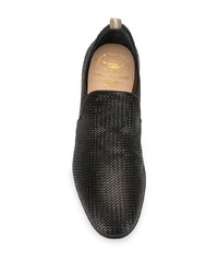 schwarze geflochtene Leder Slipper von Officine Creative