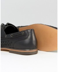 schwarze geflochtene Schuhe aus Leder von Asos