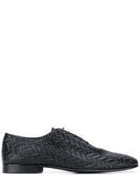 schwarze geflochtene Schuhe aus Leder von Roberto Cavalli