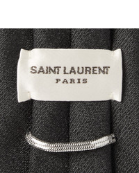 schwarze geflochtene Seidekrawatte von Saint Laurent