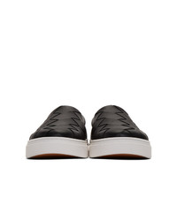 schwarze geflochtene Slip-On Sneakers aus Leder von Bottega Veneta