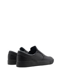 schwarze geflochtene Slip-On Sneakers aus Leder von Nike