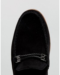 schwarze geflochtene Wildleder Slipper von Asos