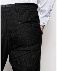 schwarze gepunktete Anzughose von Asos