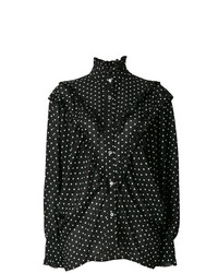 schwarze gepunktete Bluse mit Knöpfen von Alexa Chung