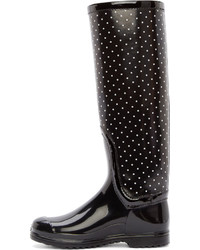 schwarze gepunktete Gummistiefel von Dolce & Gabbana