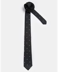 schwarze gepunktete Krawatte von Asos