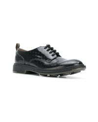schwarze gepunktete Leder Derby Schuhe von Pezzol 1951