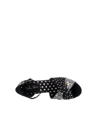 schwarze gepunktete Leder Sandaletten von Ruby Shoo