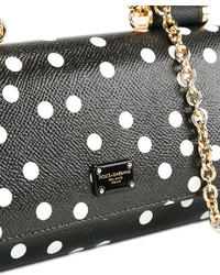 schwarze gepunktete Leder Umhängetasche von Dolce & Gabbana
