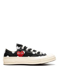 schwarze gepunktete Segeltuch niedrige Sneakers von Converse