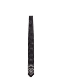 schwarze gepunktete Seidekrawatte von Dolce and Gabbana
