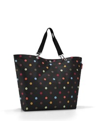 schwarze gepunktete Shopper Tasche aus Segeltuch von Reisenthel