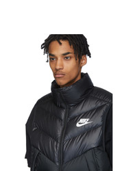 schwarze gesteppte ärmellose Jacke von Nike