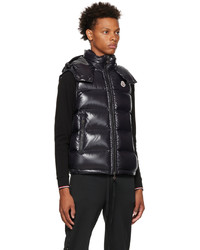 schwarze gesteppte ärmellose Jacke von Moncler