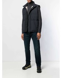 schwarze gesteppte ärmellose Jacke von Belstaff