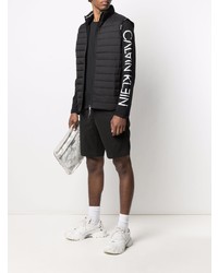 schwarze gesteppte ärmellose Jacke von Calvin Klein