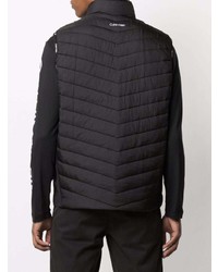 schwarze gesteppte ärmellose Jacke von Calvin Klein