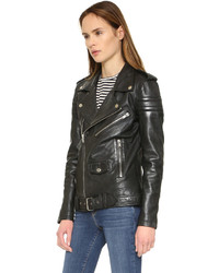 schwarze gesteppte Bikerjacke von BLK DNM