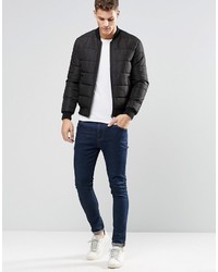 schwarze gesteppte Bomberjacke von Asos