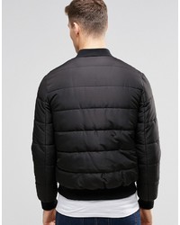 schwarze gesteppte Bomberjacke von Asos