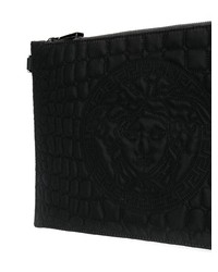 schwarze gesteppte Clutch Handtasche von Versace