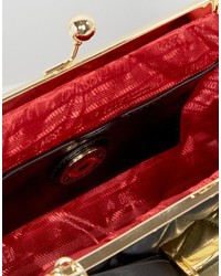 schwarze gesteppte Clutch von Love Moschino