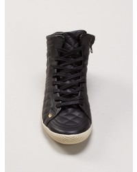 schwarze gesteppte hohe Sneakers aus Leder von OSKLEN